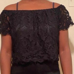 Off the shoulder cropped shirt from Express